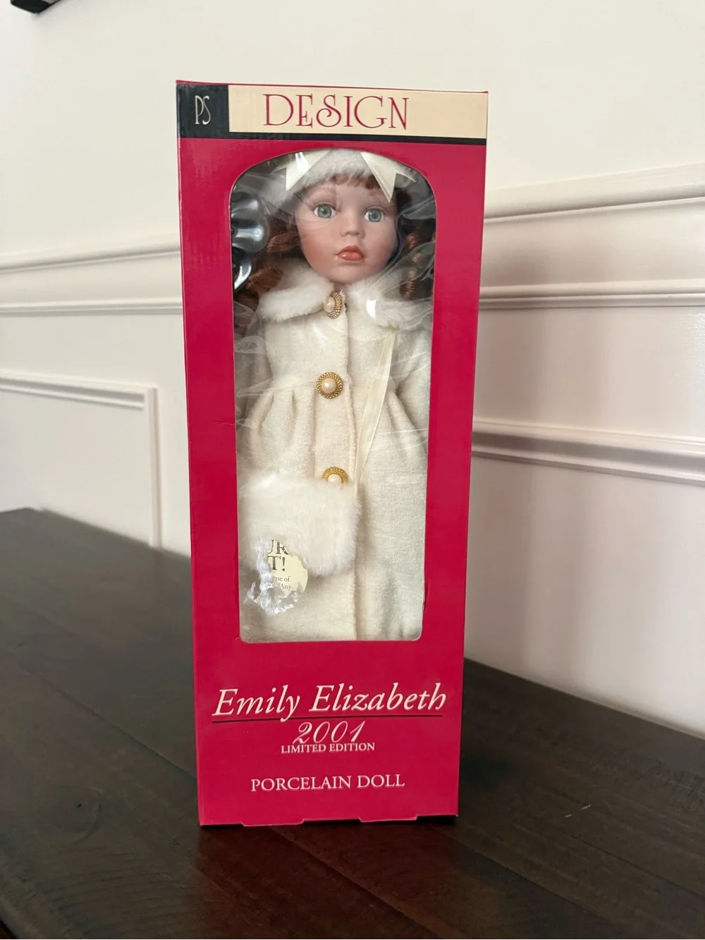 Emily Elizabeth ‘2001 Limited Edition Porcelain Doll, with stand by Design, PS